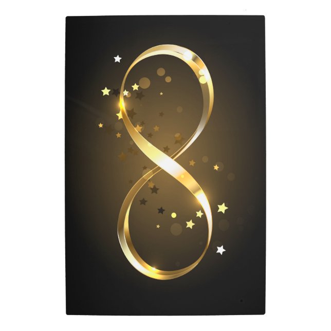 Golden Infinity Symbol Metal Print (Front)
