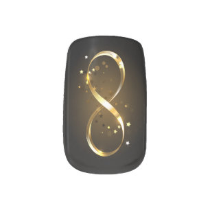 Golden Infinity Symbol Minx Nail Art