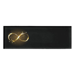 Golden Infinity Symbol Name Tag