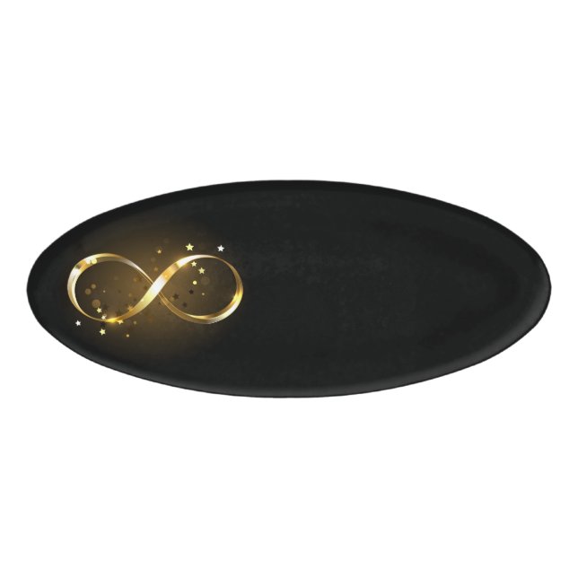 Golden Infinity Symbol Name Tag (Front)