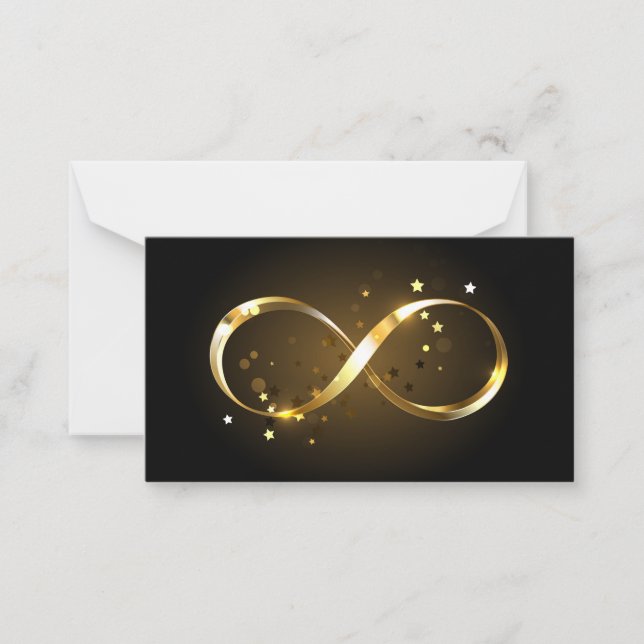 Golden Infinity Symbol Note Card (Front)