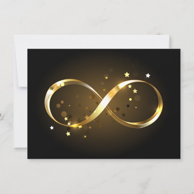 Golden Infinity Symbol Note Card (Front)