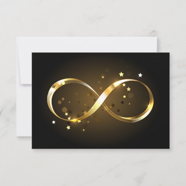 Golden Infinity Symbol Note Card (Front)