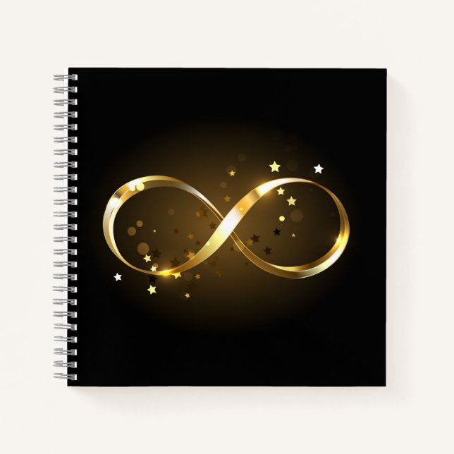 Golden Infinity Symbol Notebook (Front)