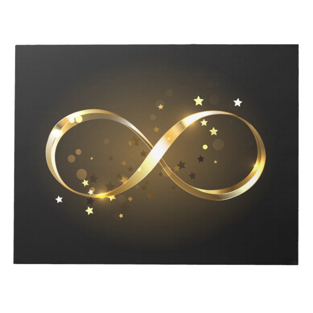 Golden Infinity Symbol Notepad (Front)