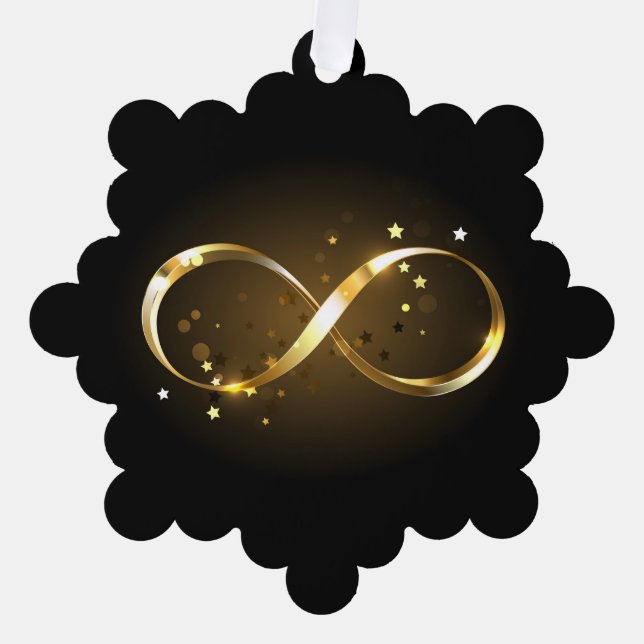 Golden Infinity Symbol Ornament Card (Front)