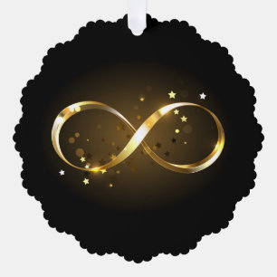 Golden Infinity Symbol Ornament Card