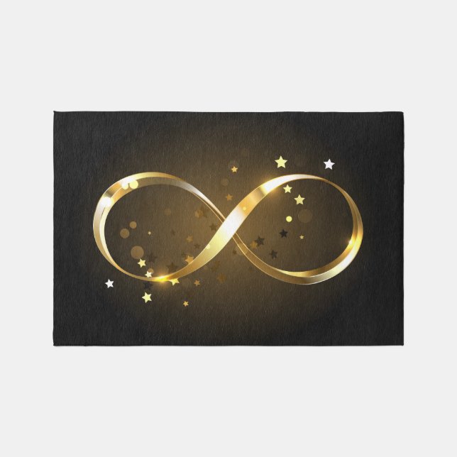 Golden Infinity Symbol Outdoor Rug (Front)