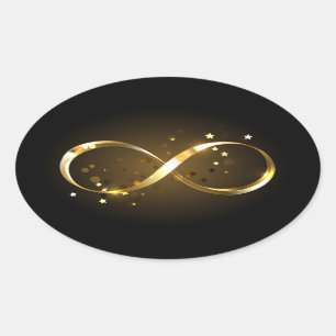 Golden Infinity Symbol Oval Sticker