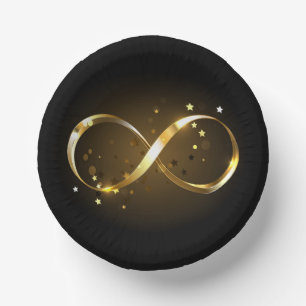 Golden Infinity Symbol Paper Bowls