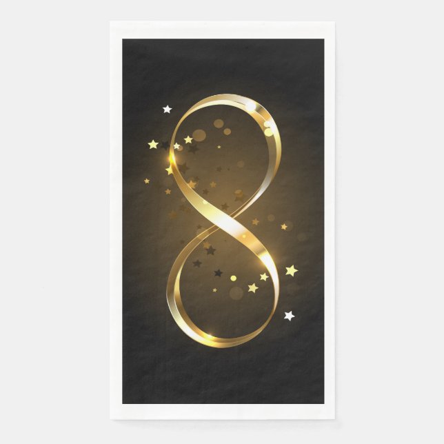Golden Infinity Symbol Paper Guest Towels (Front)