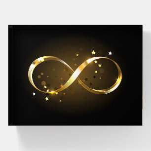 Golden Infinity Symbol Paperweight