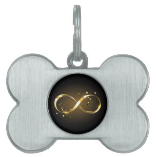 Golden Infinity Symbol Pet ID Tag