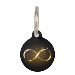 Golden Infinity Symbol Pet ID Tag