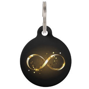 Golden Infinity Symbol Pet ID Tag