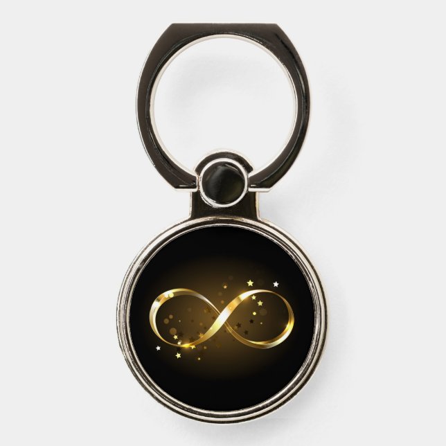 Golden Infinity Symbol Phone Ring Stand (Front)