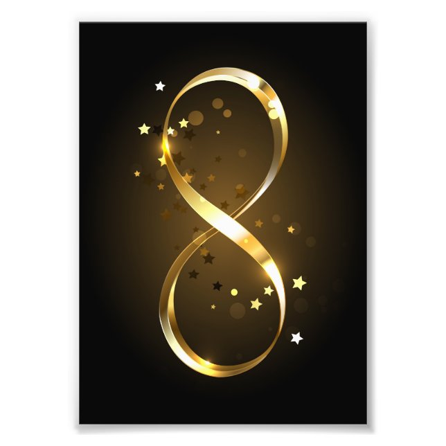Golden Infinity Symbol Photo Print (Front)