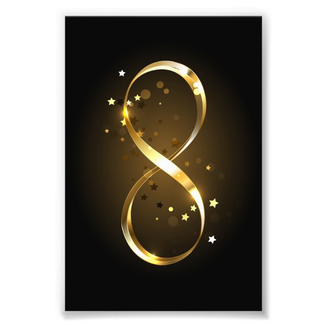 Golden Infinity Symbol Photo Print (Front)