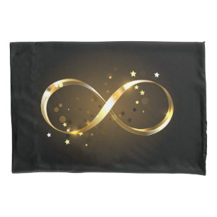Golden Infinity Symbol Pillow Case