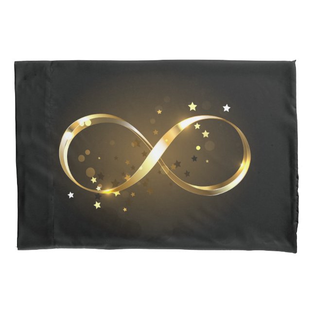 Golden Infinity Symbol Pillow Case (Front)