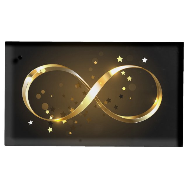 Golden Infinity Symbol Place Card Holder (Front)
