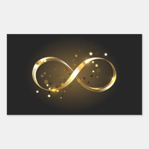 Golden Infinity Symbol Rectangular Sticker