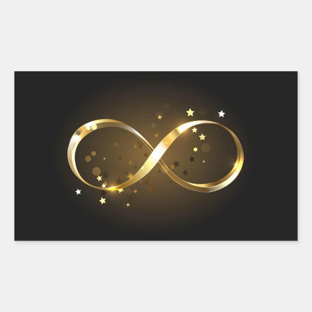 Golden Infinity Symbol Rectangular Sticker (Front)