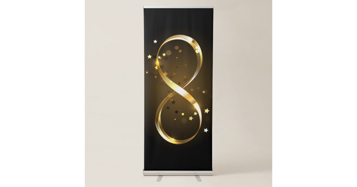Golden Infinity Symbol Retractable Banner | Zazzle
