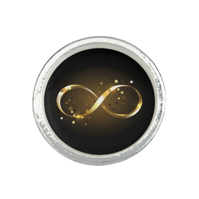 Golden Infinity Symbol Ring (Front)
