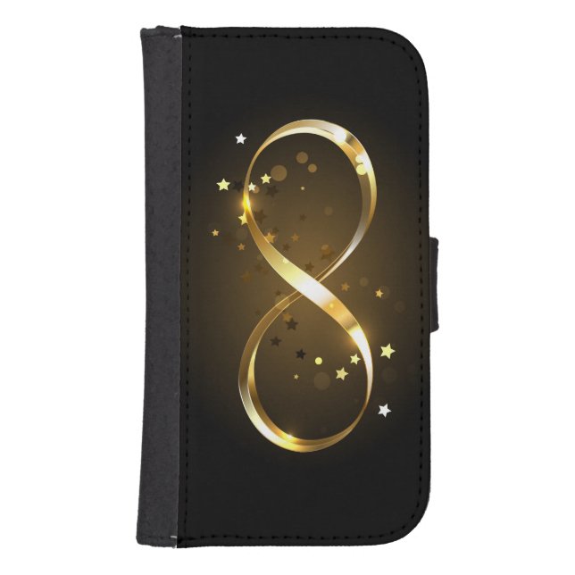 Golden Infinity Symbol Samsung Galaxy Wallet Case (Front)