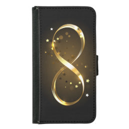 Golden Infinity Symbol Samsung Galaxy S5 Wallet Case