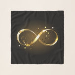 Golden Infinity Symbol Scarf<br><div class="desc">Gold,  jewelry infinity symbol with gold stars on a black background. Design with gold  star.</div>