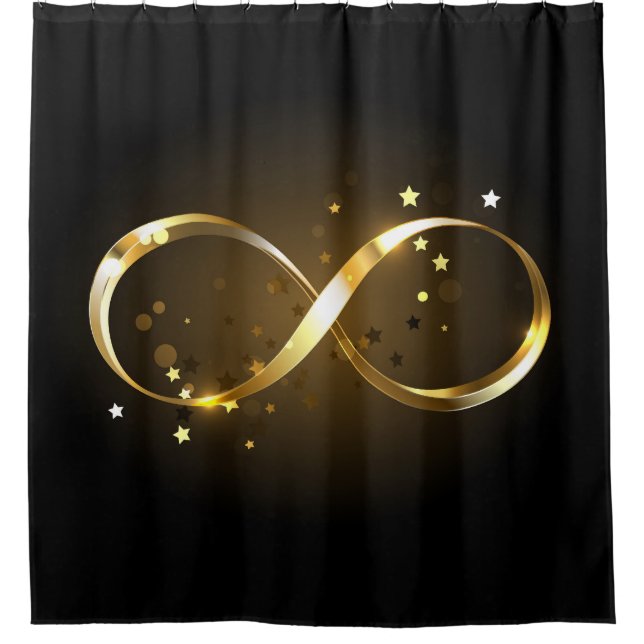 Golden Infinity Symbol Shower Curtain (Front)