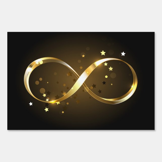 Golden Infinity Symbol Sign (Front)