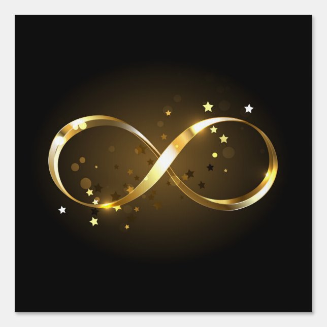 Golden Infinity Symbol Sign (Front)