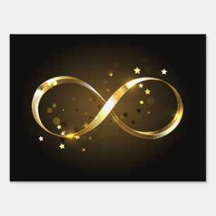 Golden Infinity Symbol Sign