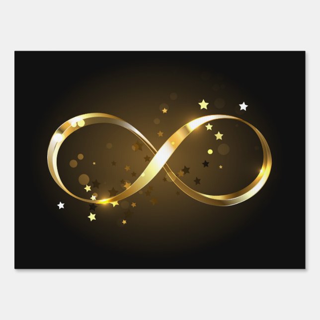 Golden Infinity Symbol Sign (Front)