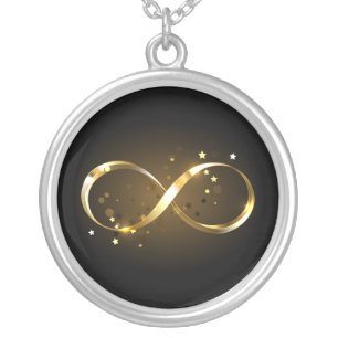 Golden Infinity Symbol Silver Plated Necklace
