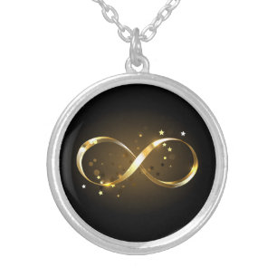 Golden Infinity Symbol Silver Plated Necklace