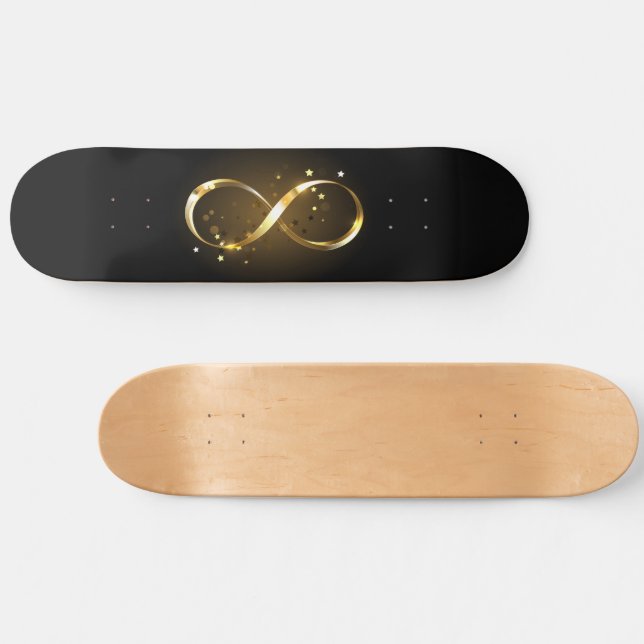 Golden Infinity Symbol Skateboard (Horz)