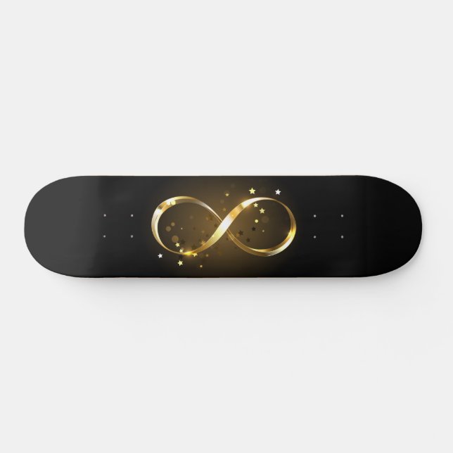 Golden Infinity Symbol Skateboard (Horz)