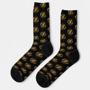 Golden Infinity Symbol Socks