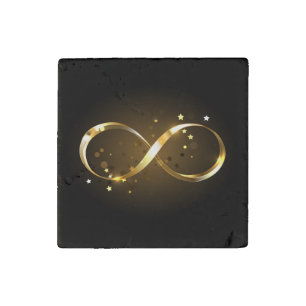 Golden Infinity Symbol Stone Magnet