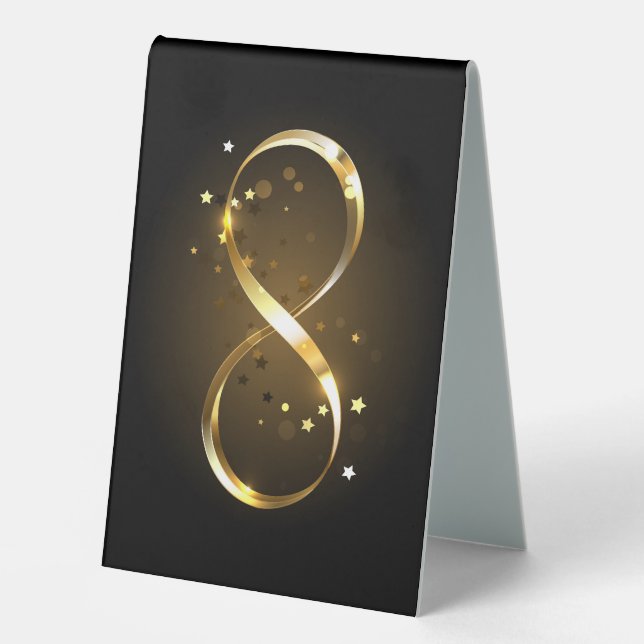 Golden Infinity Symbol Table Tent (Front)