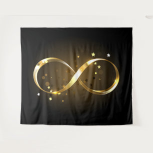 Golden Infinity Symbol Tapestry