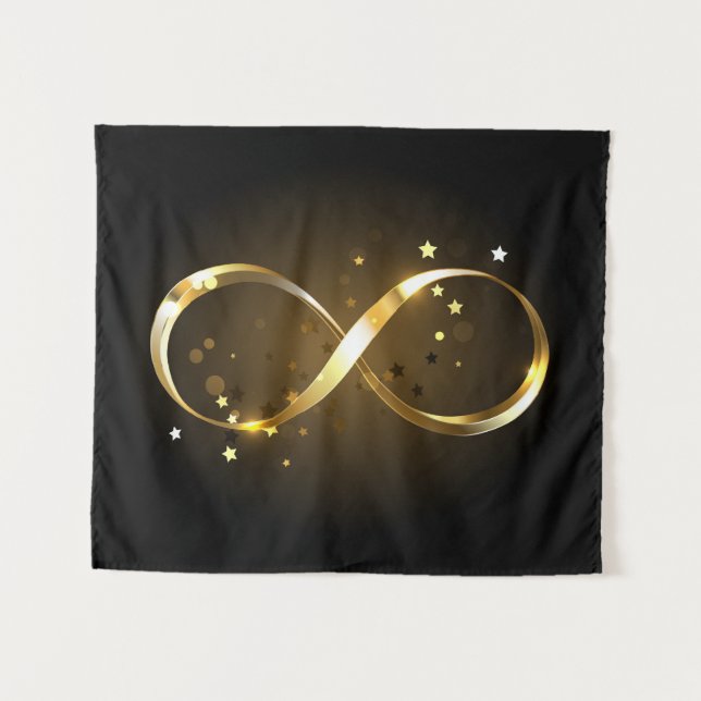Golden Infinity Symbol Tapestry (Front (Horizontal))