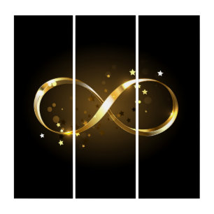 Golden Infinity Symbol Triptych