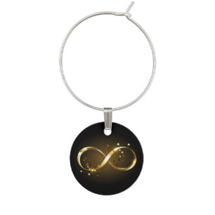 Golden Infinity Symbol Wine Charm
