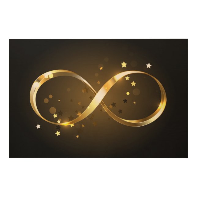 Golden Infinity Symbol Wood Wall Art (Front)
