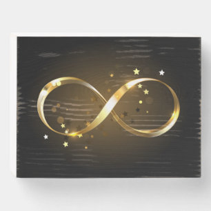 Golden Infinity Symbol Wooden Box Sign